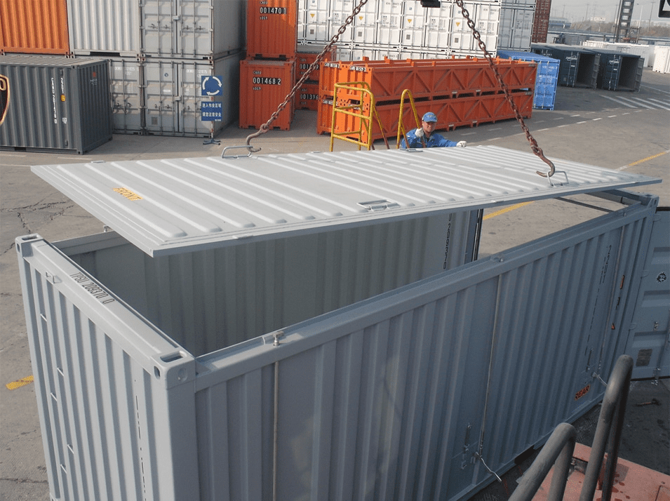 Open-top shipping container