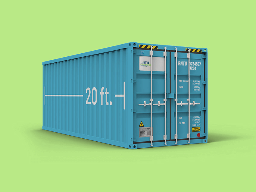 A 20 foot shipping container