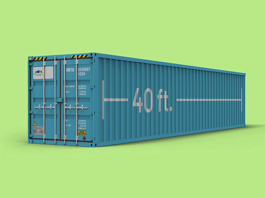 A 40 foot shipping container