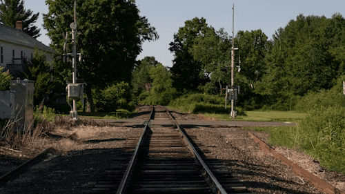 A rail line in Springfield, MA