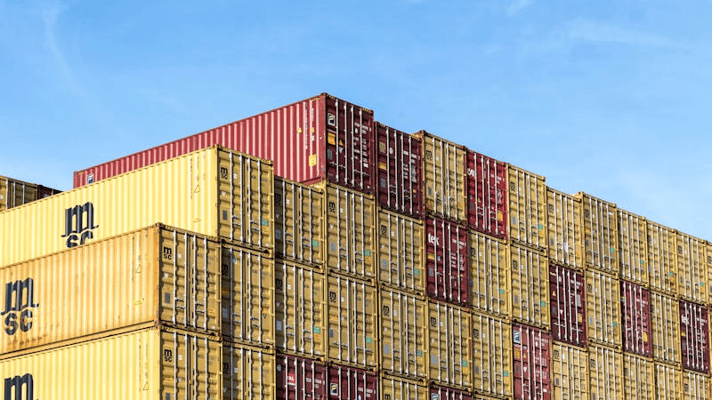 Stacks of storage containers