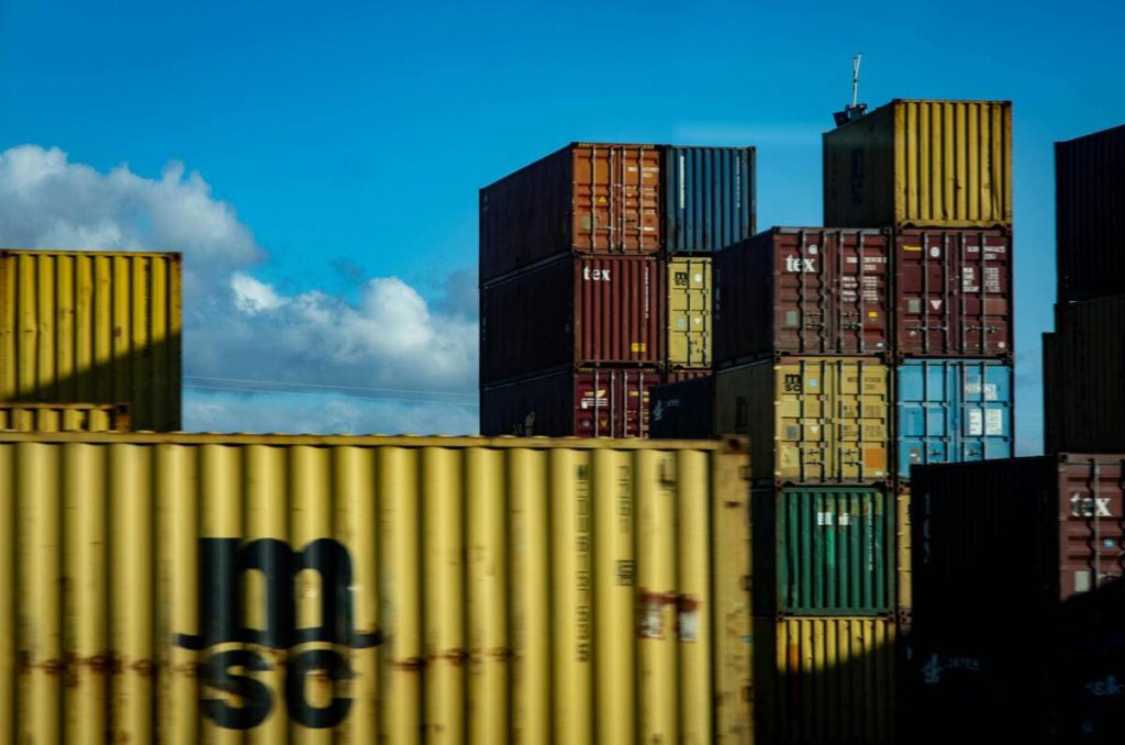 A stack of storage containers